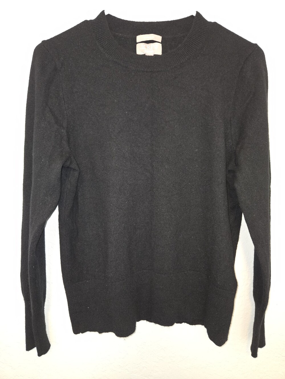 J. Crew 100% Cashnere Black Crewneck Pullover Sweater, Size Medium - Picture 2 of 8